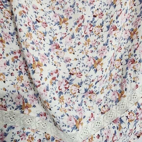 American Eagle top white floral print Boho Cottagecore S - Picture 5 of 5